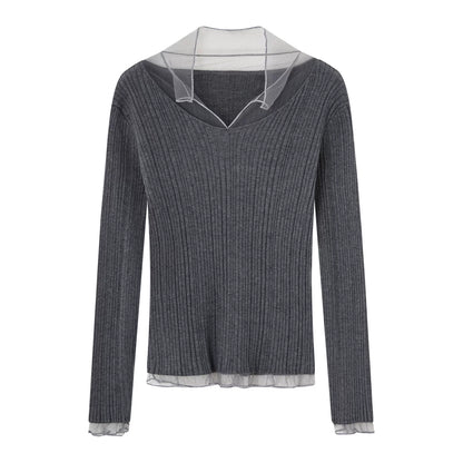 Mesh Splicing High-Elastic Base Shirt