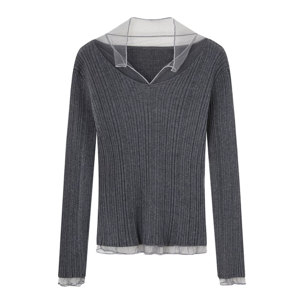 Mesh Splicing High-Elastic Base Shirt