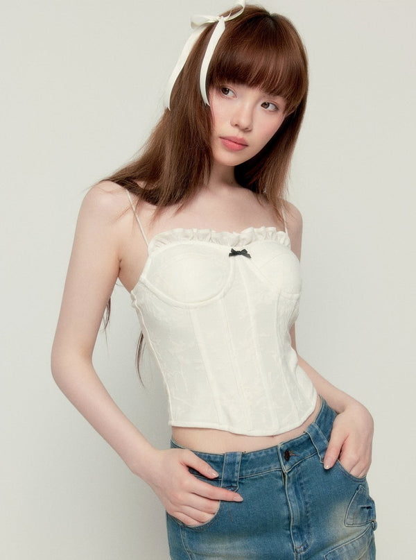 White Fishbone Corset Top