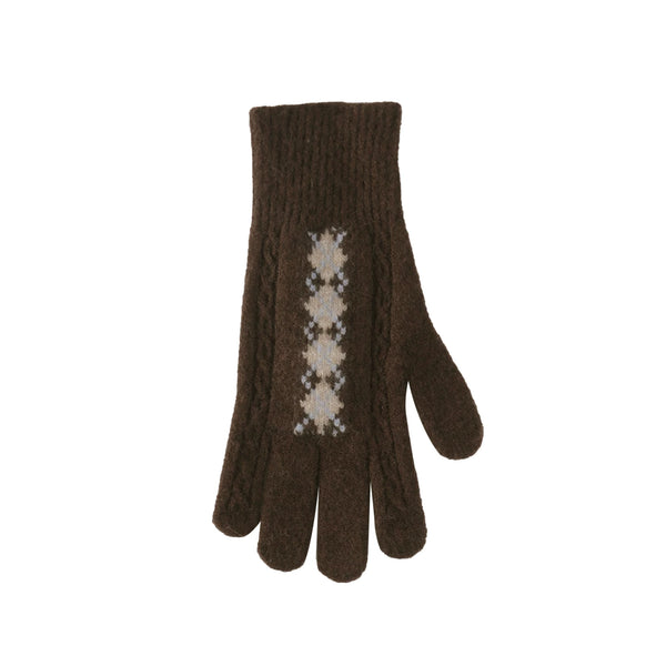 Fair Isle Wool Knit Gloves