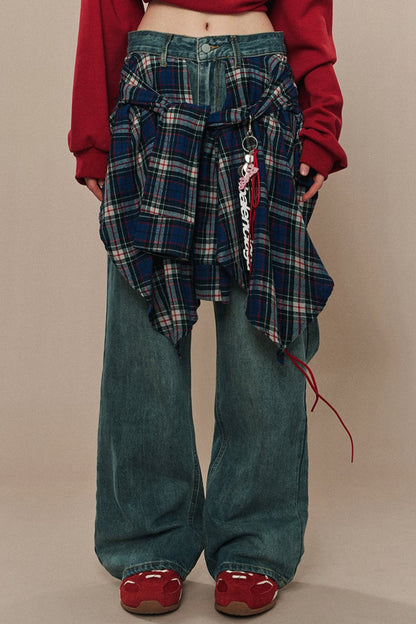 Elastic Waist Wide-Leg Casual Pants