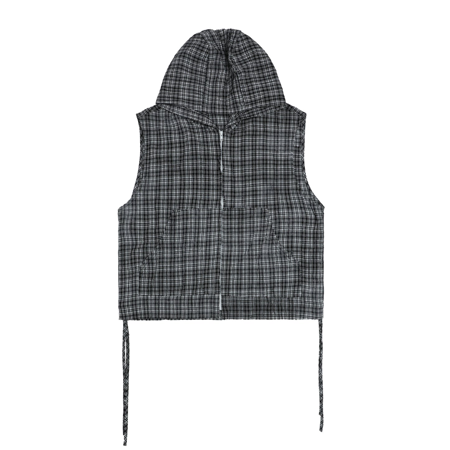 Plaid Sleeveless Sunscreen Jacket