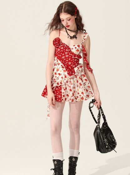 Red Fantasy Floral Dress