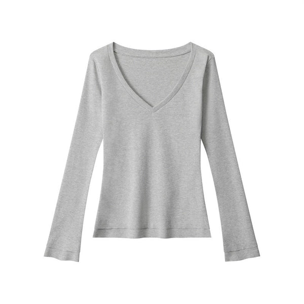 Retro V-neck Basic Top