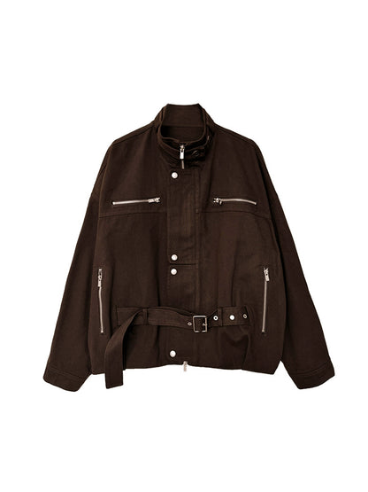 Silhouette Distressed Lace-Up Jacket