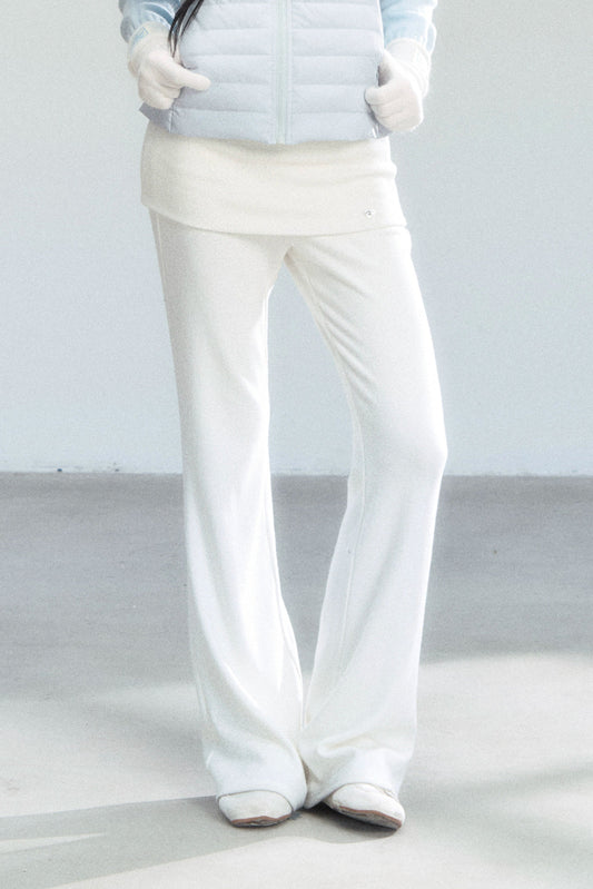 White Lace Bootcut Pants