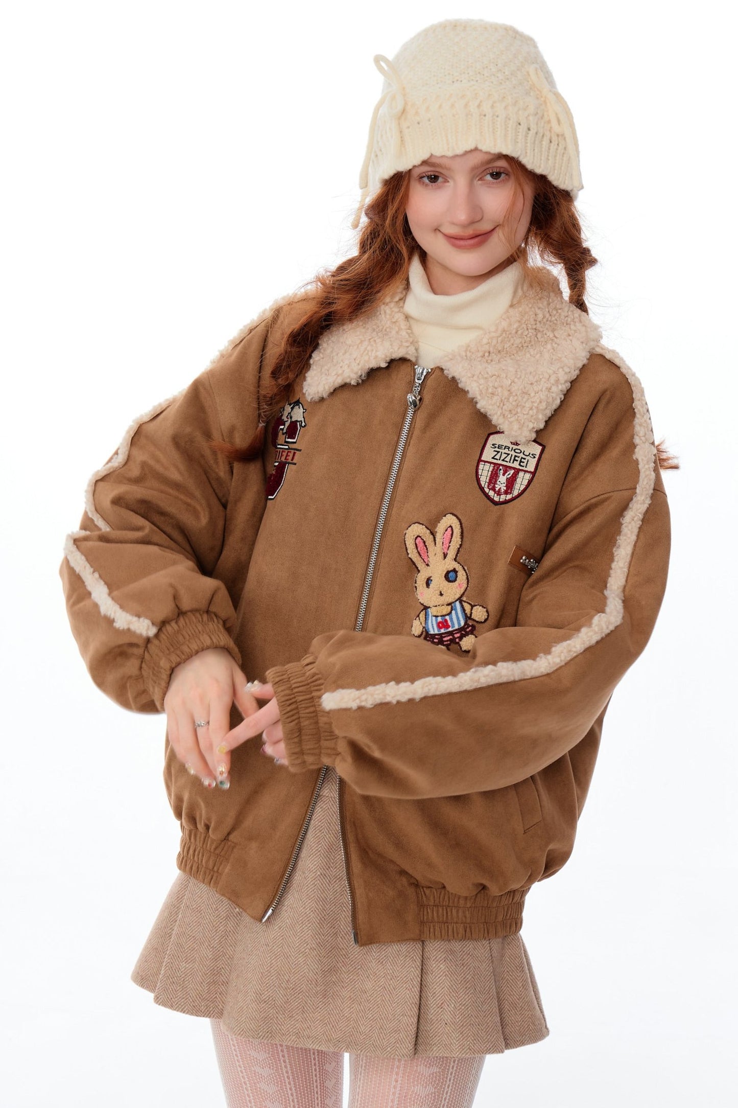 Hicken Cotton Bunny Baseball Jacket