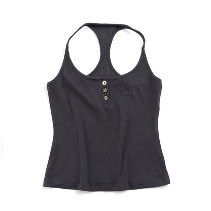 Retro U-Neck Slim-Fit Top