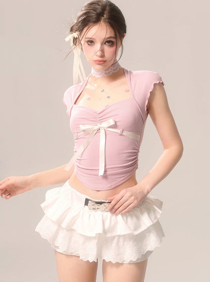 Pink Tie Bow T-Shirt