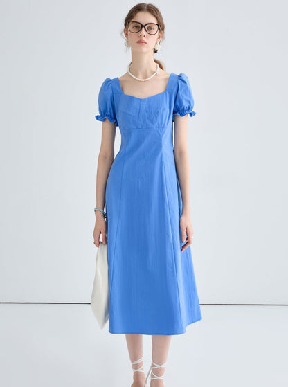 Versatile Puff Sleeve Long Dress