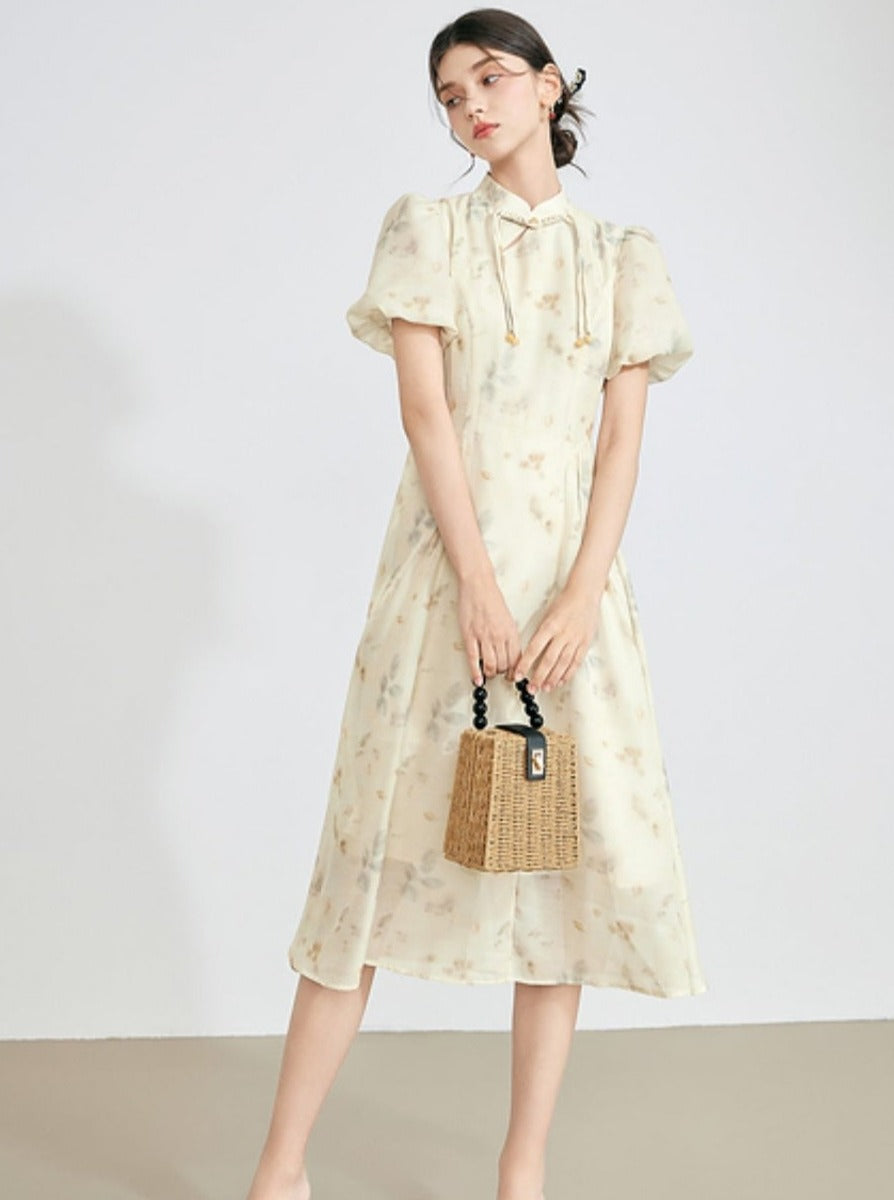 Chinese Style Stand-Up Collar Dress