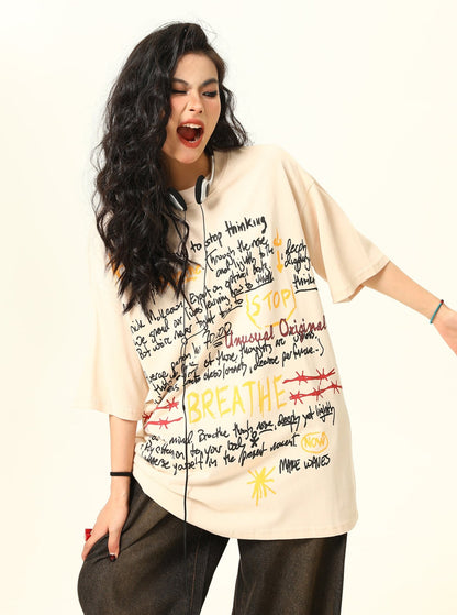 Graffiti Letter Short Sleeve T-Shirt