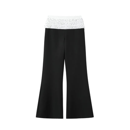 Knitted Patchwork Polka Dot Top Set-Up