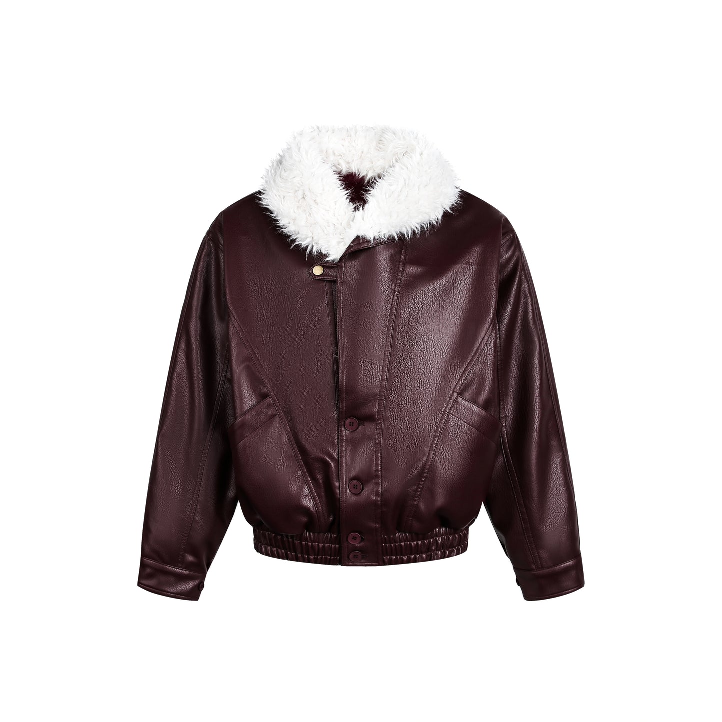 Fur Collar Leather Jacket Coat