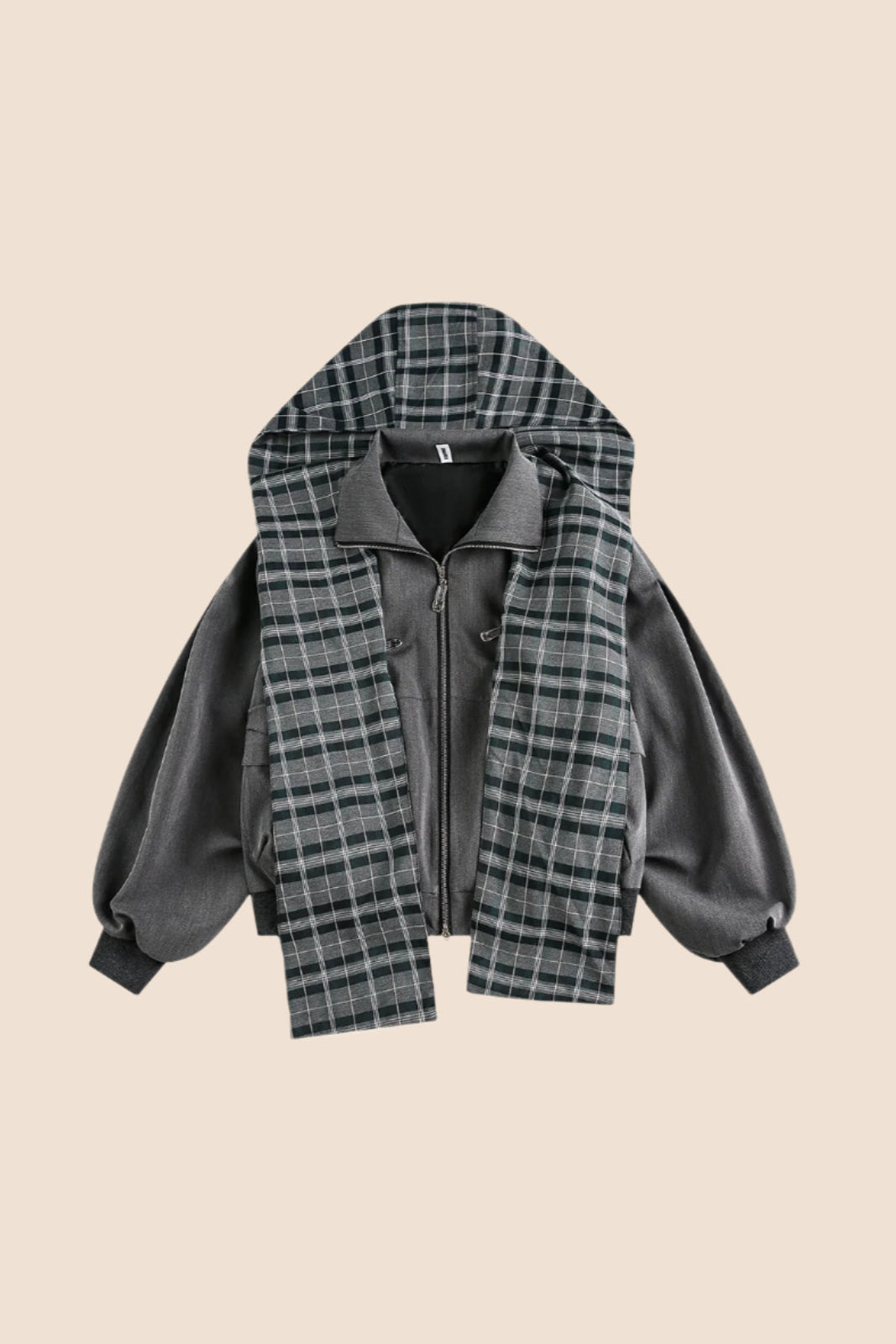 Loose Plaid Pocket Jacket