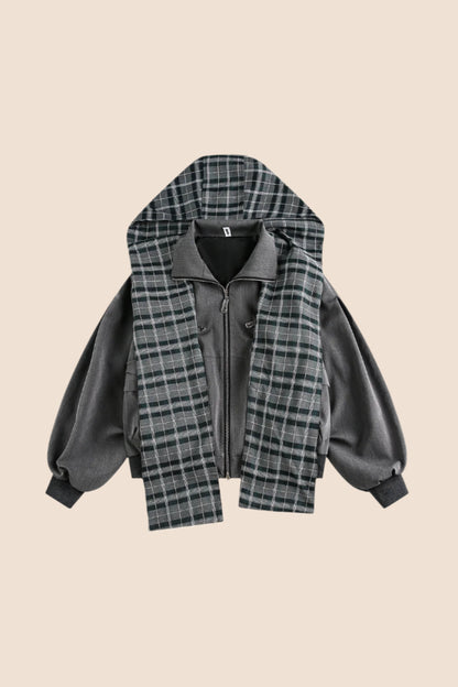Loose Plaid Pocket Jacket