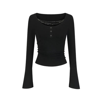 Silberketten-Slim-Fit-T-Shirt