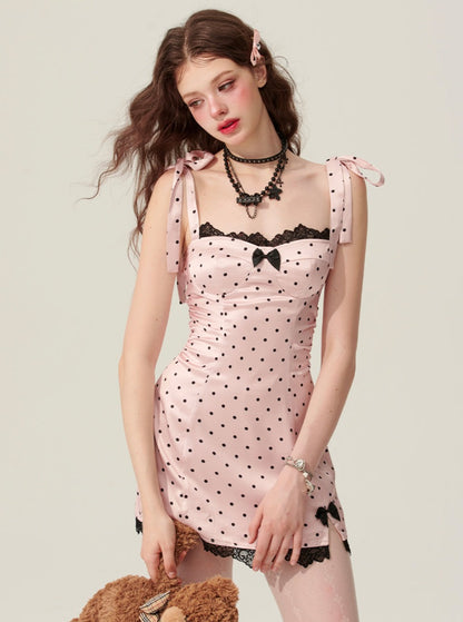 Pink Polka Dot A-Line Sundress