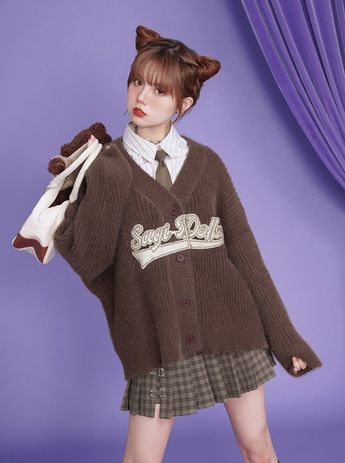 Cardigan Brown Loose Sweater Jacket