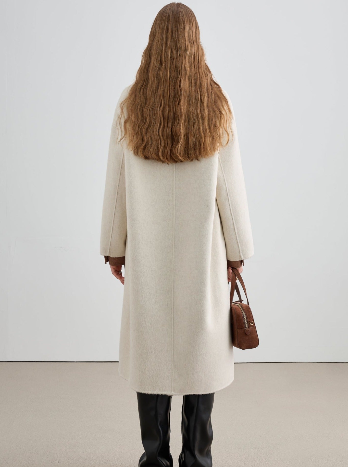 small medium-length woolen coat