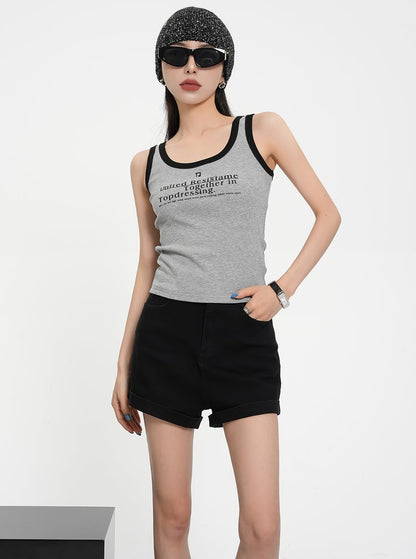 Stitching Monogram Crop Top