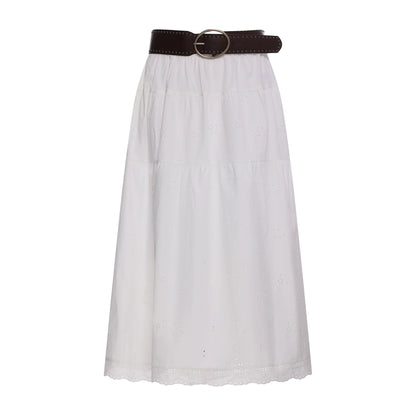 High-Waisted Jacquard A-Line Skirt