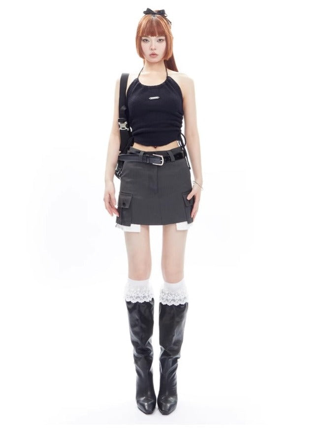 Slim A-line Short Skirt