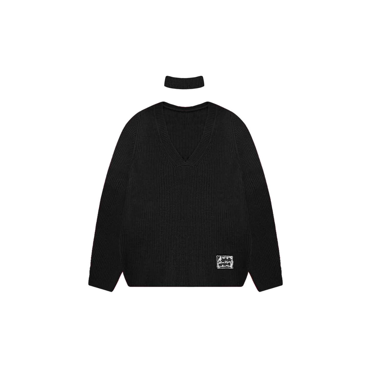 Asgony Red Retro Knit Sweater