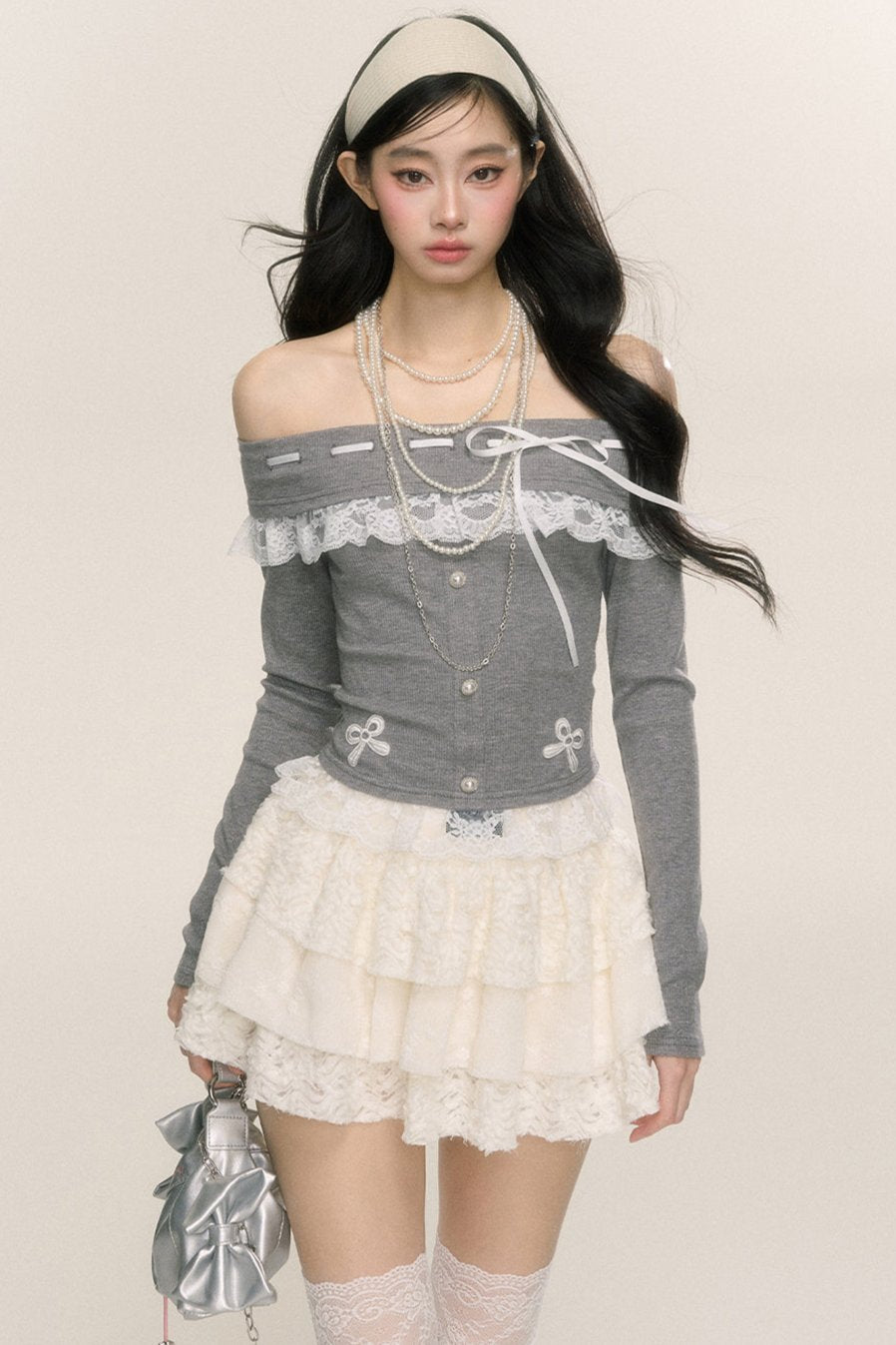 Rime Camellia Lace Long-Sleeve T-Shirt