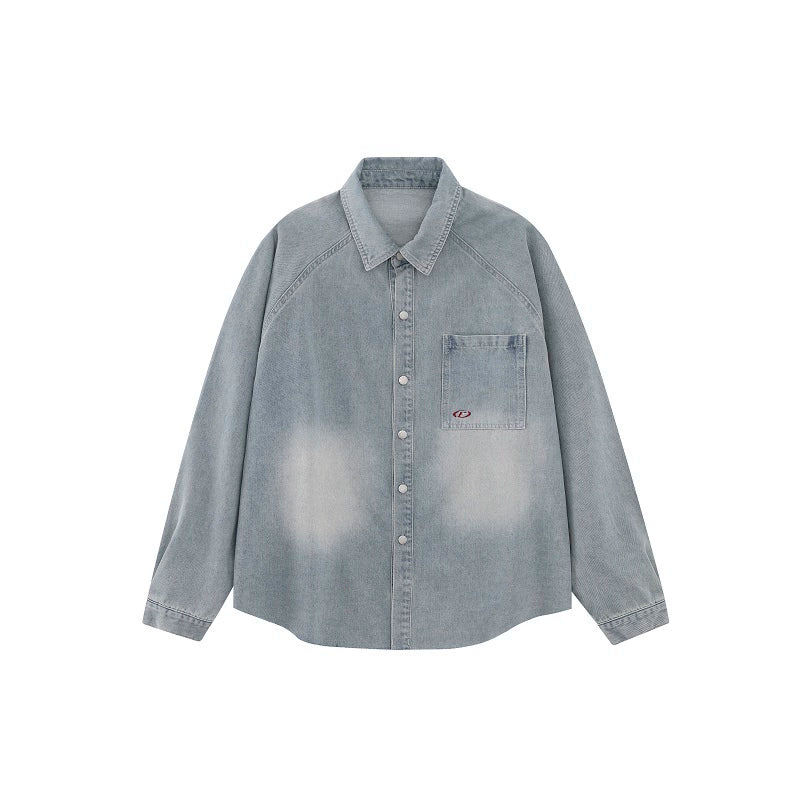 Retro Distressed Denim Shirt