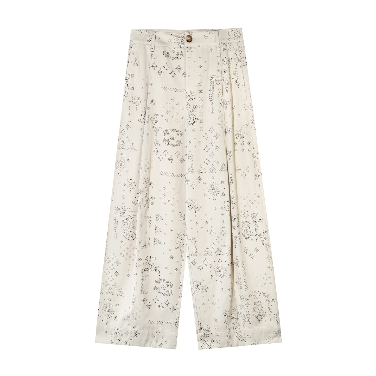 Lyocell Paisley Wide-Leg Pants