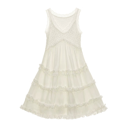 Feminine Lace Mid-Length Dress