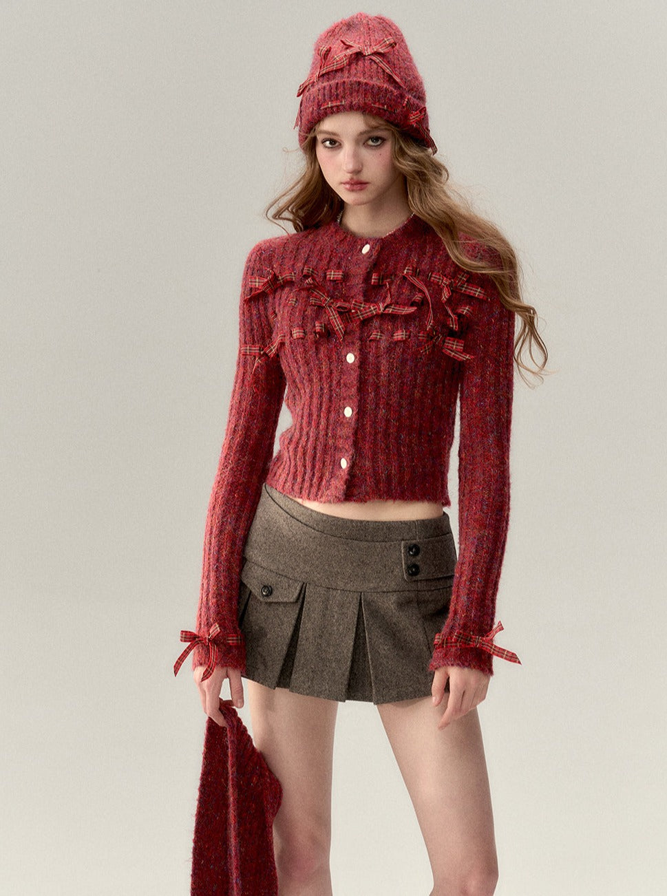 Ambience Bow Sweater Cardigan Knit Top