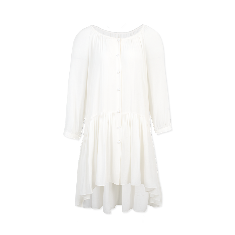Light Dance Long-Sleeved Shirt Dress