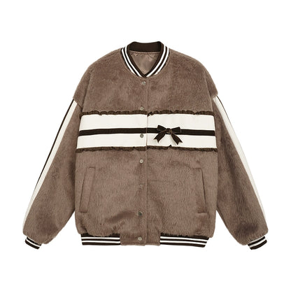 Loose Stitched Baseball Jersey Jacket