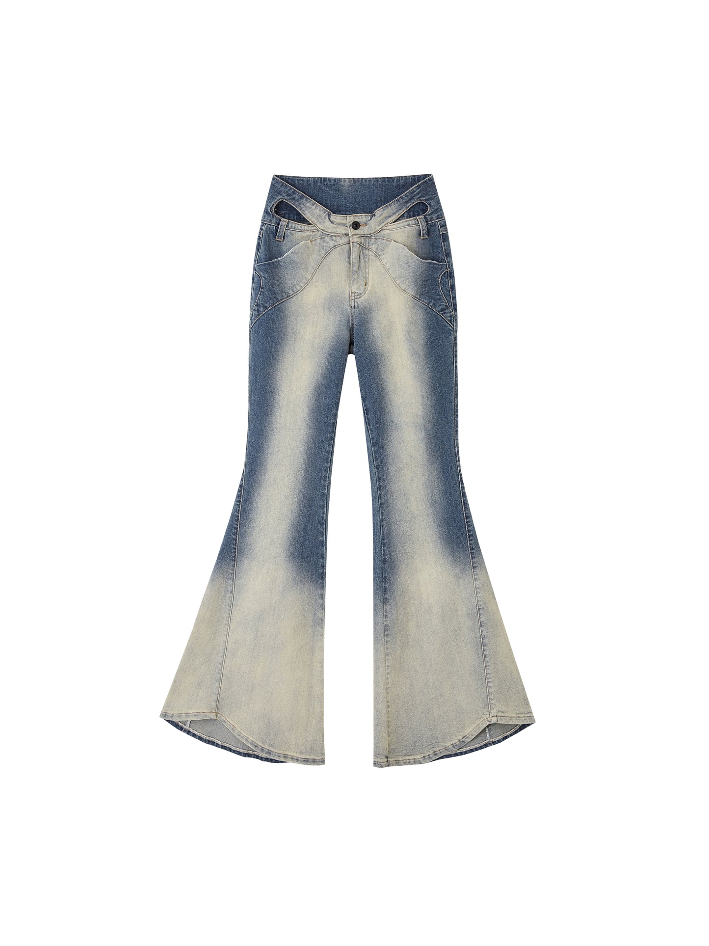 [OfAkiva "Dead Leaf Butterfly" Bone Heavy Wash Hot Diamond Jeans