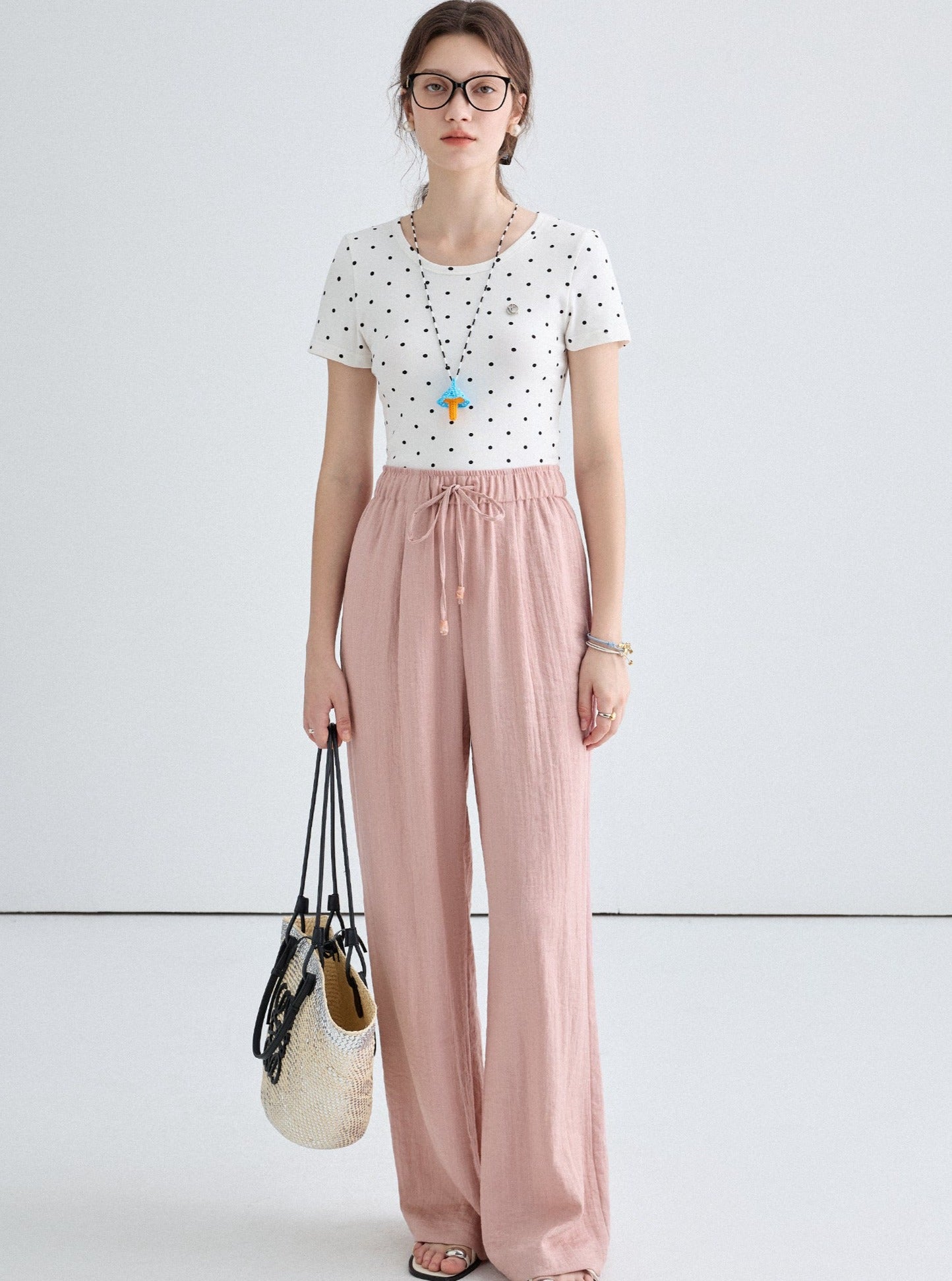 Lace Collar Camisole Pants Set-Up