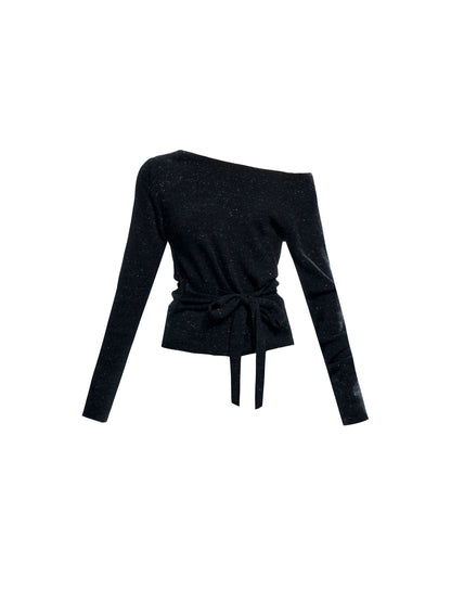 Slanted Shoulder Knit Shirt