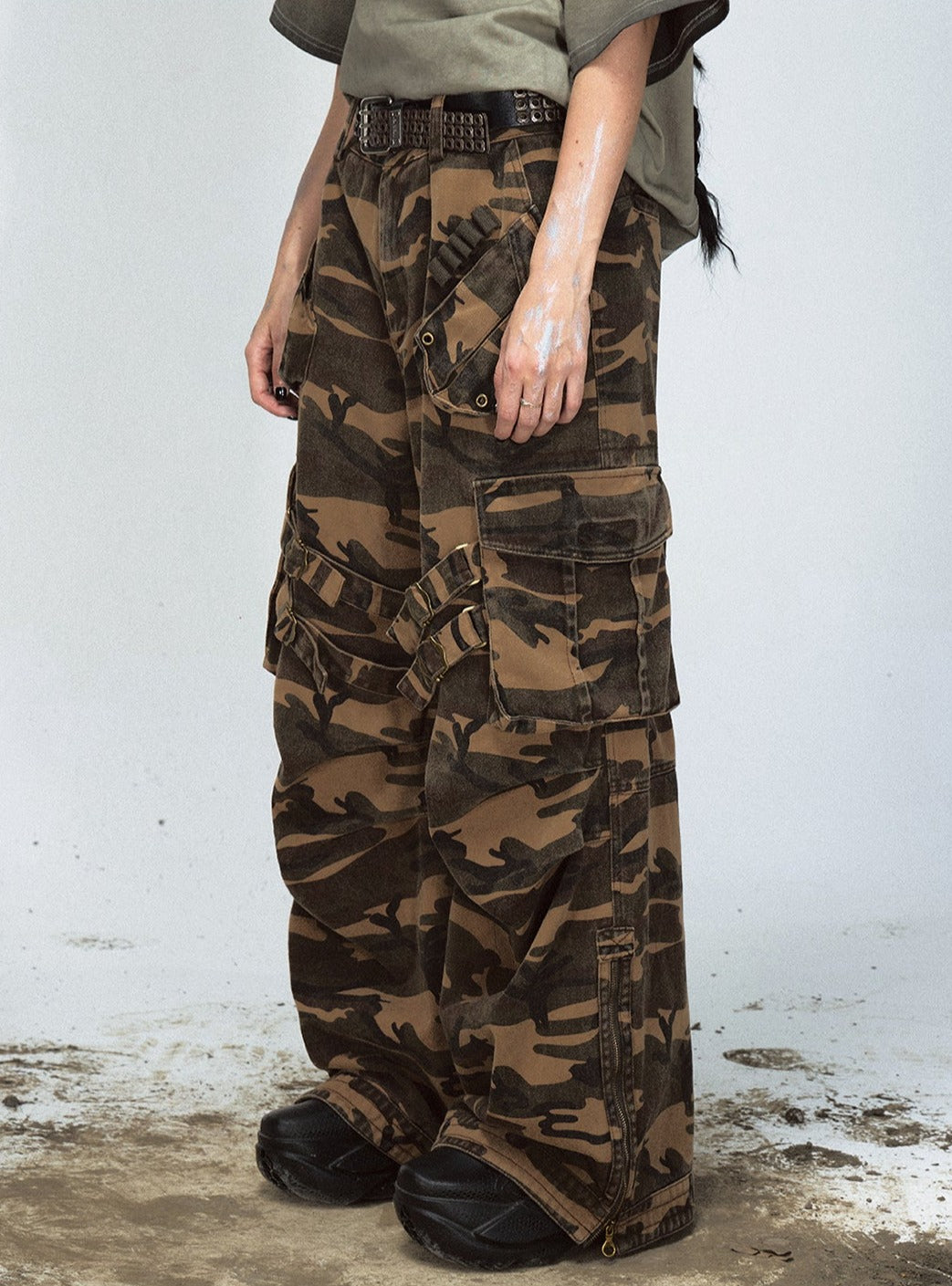 Camouflage Tactical Straight Cargo Pants