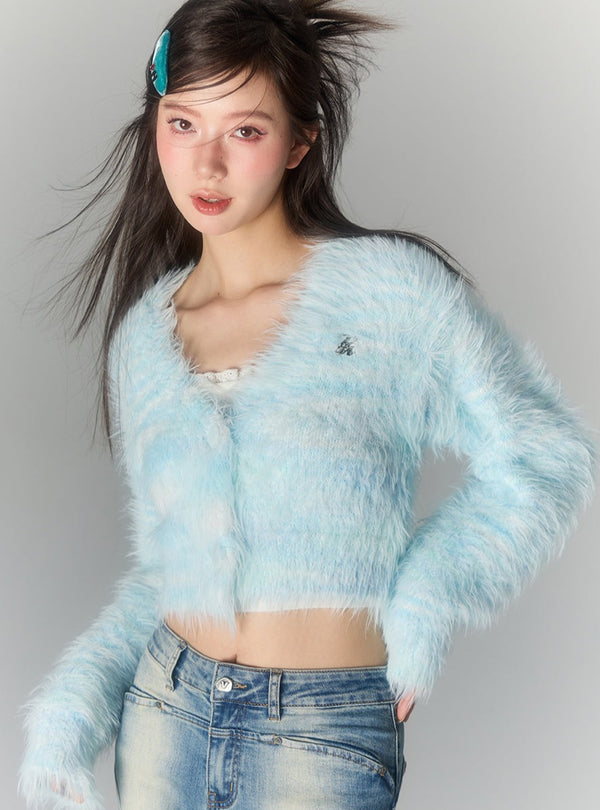 Short soft thickened cardigan Tops