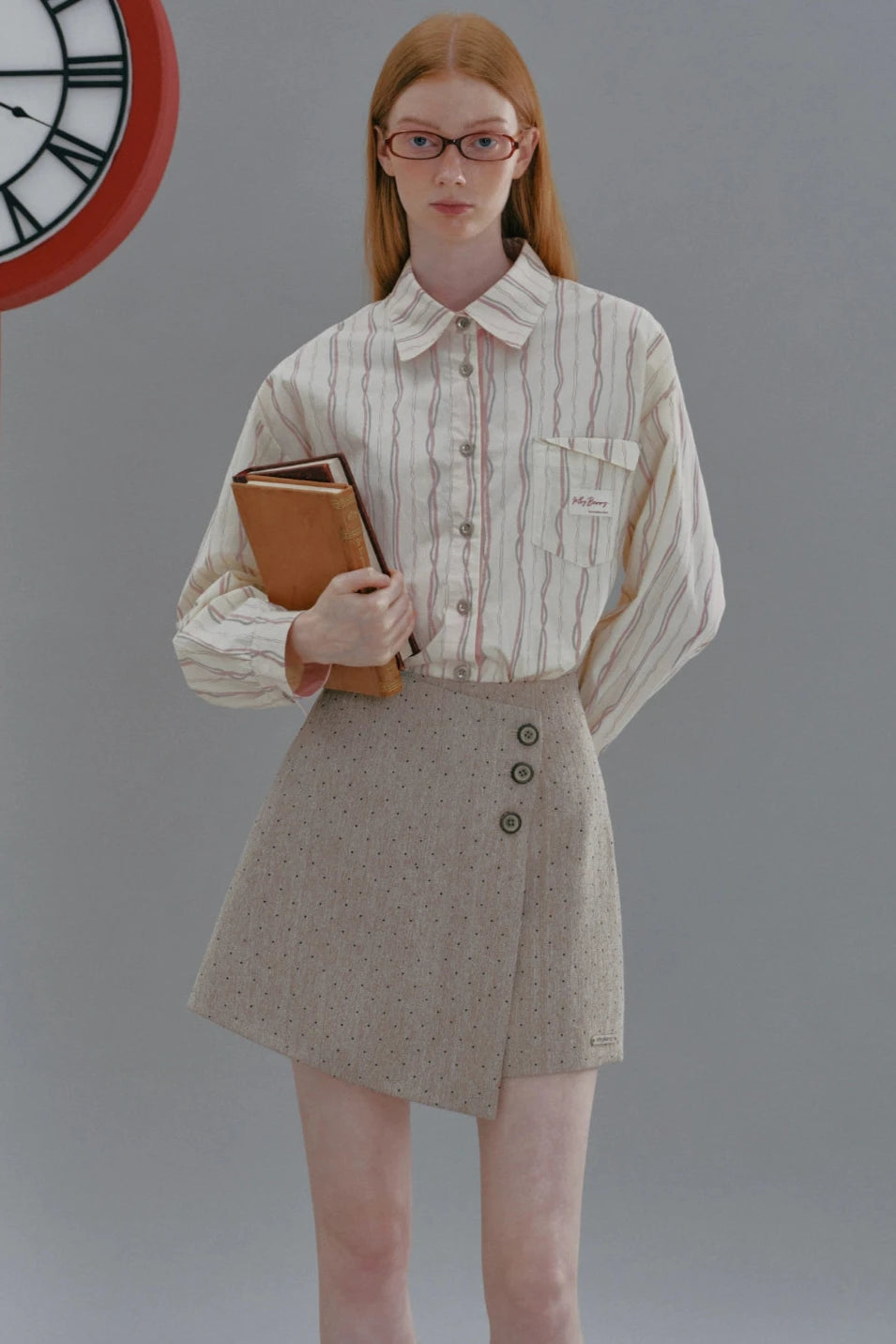 WhyBerry 24AW "Sweet Tea Diary" Vintage-Hemd mit Kontrastkaro