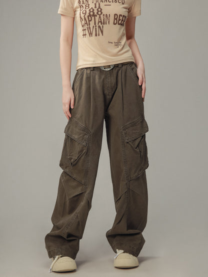 Casual Straight Leg Pocket Cargo Pants