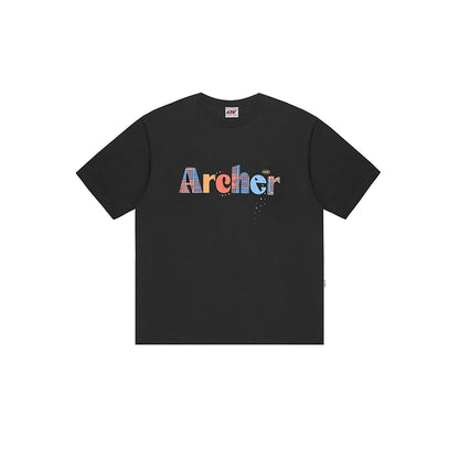 Check Letter Print T-Shirt