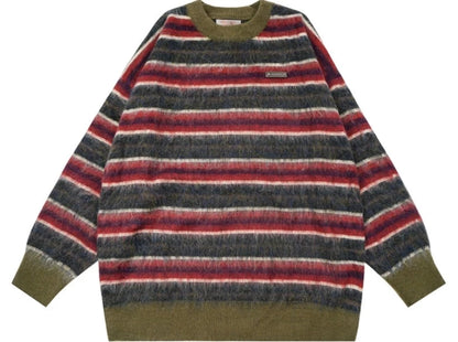 American retro striped sweater
