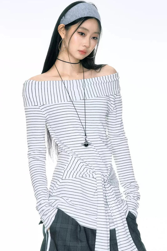 Waist Tie One-Shoulder Top