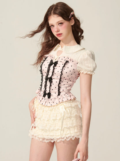 Ballet Pink Polka Dot Top