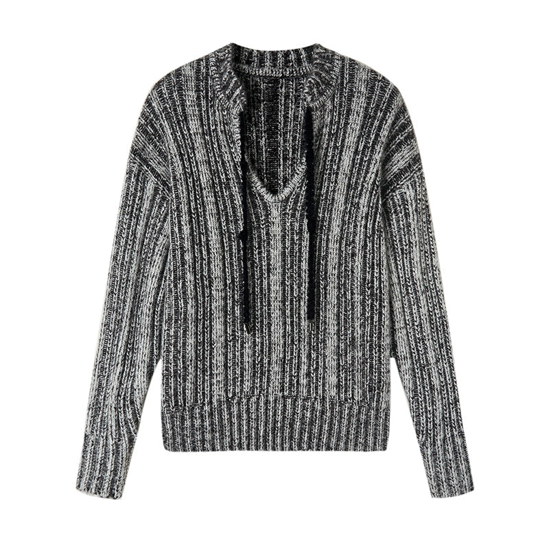 Striped Loose Niche V-neck Sweater