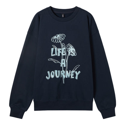 Graffiti Embroidered Color-Blocked Sweater