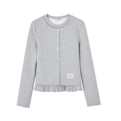 Crewneck Layered Lace Cardigan