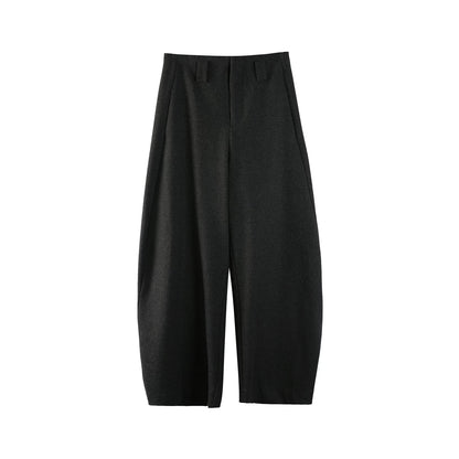 Gray Woolen Drape Trousers